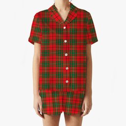 ScotsTee Shop Scottish McAuley Modern Women's Short Sleeve Short Set Tartan Pyjama Set