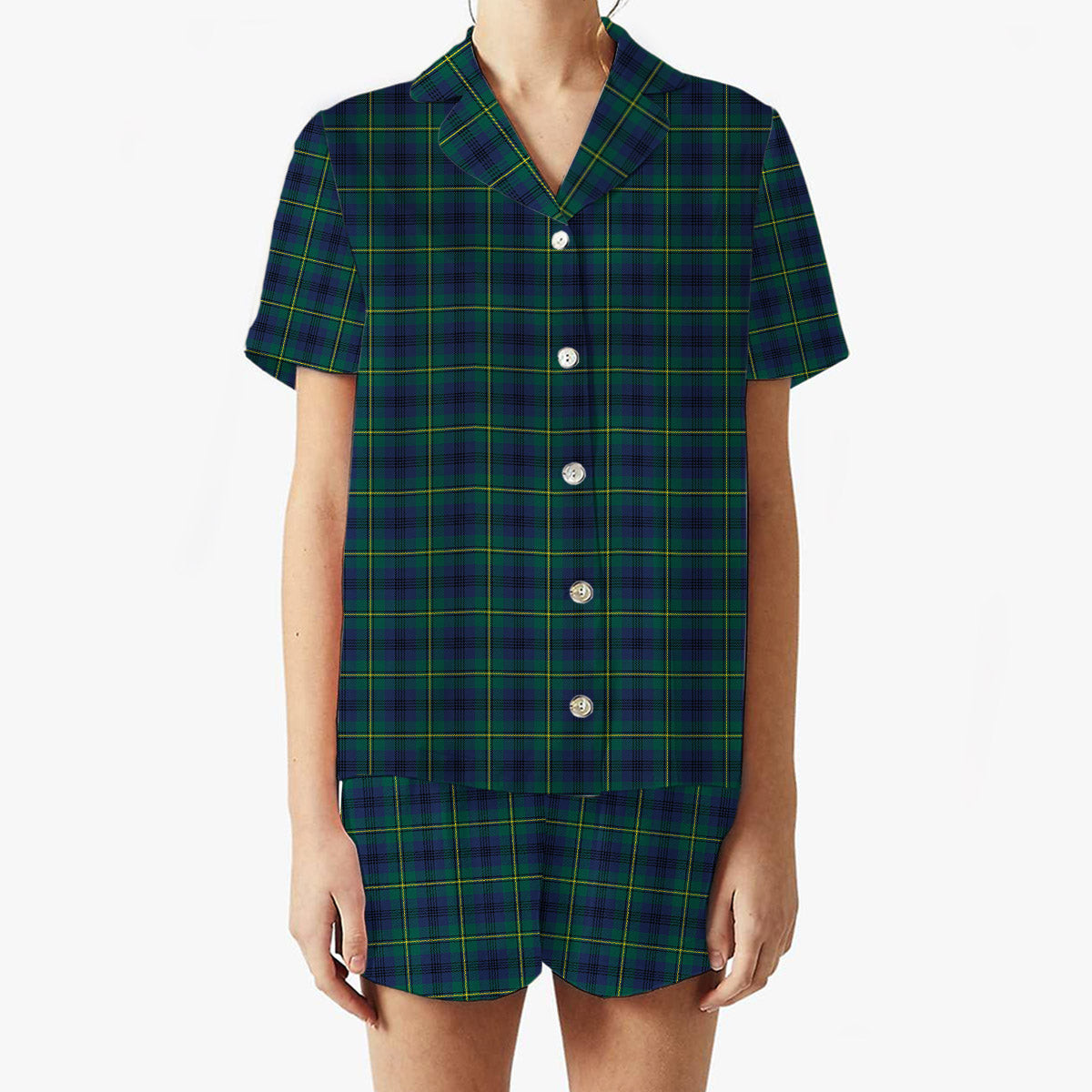 ScotsTee Shop Scottish Johnstone Originaux Modern Clan Women's Short Sleeve Short Set Tartan Pyjama Set