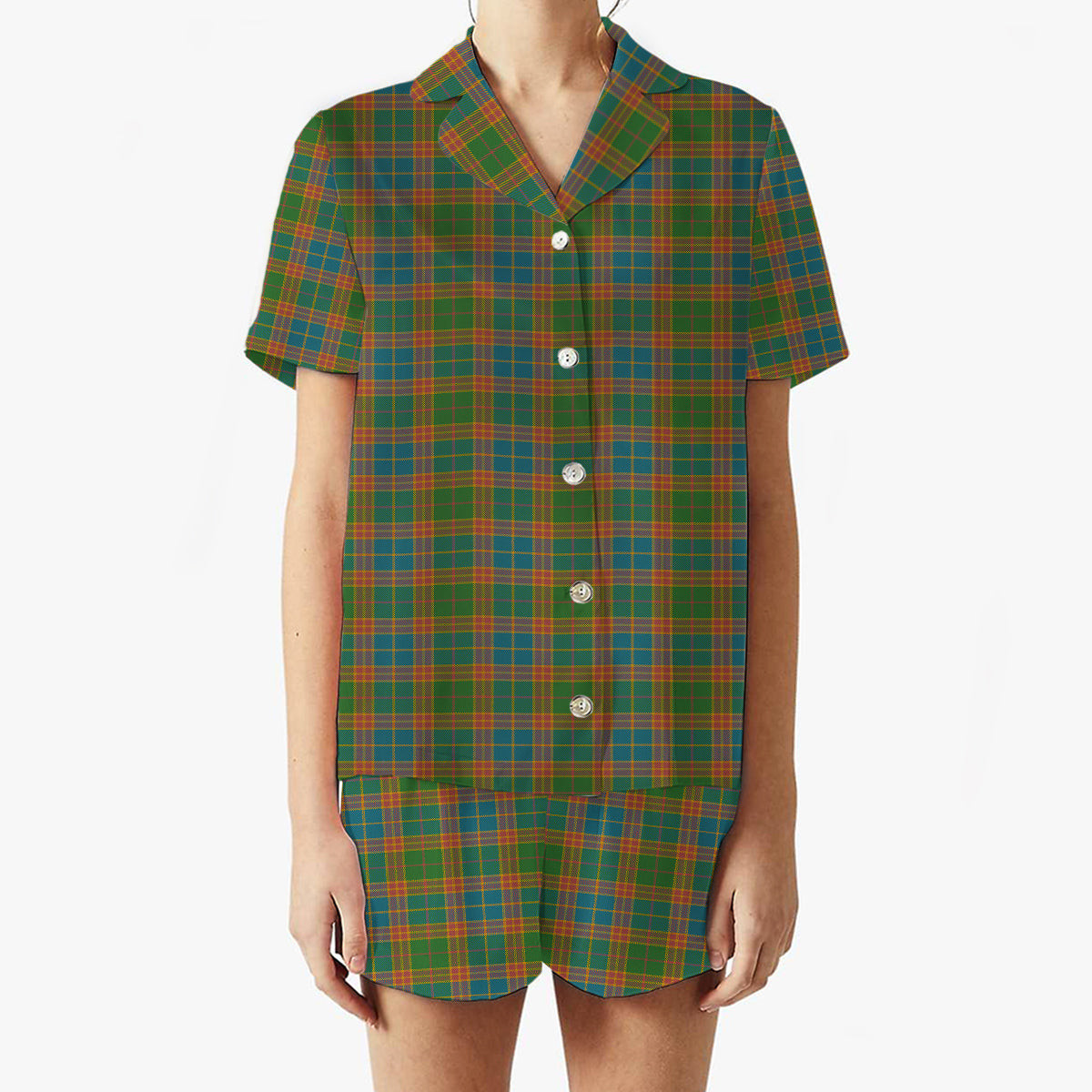 ScotsTee Shop Scottish Stevenson Old Ancient Women's Short Sleeve Short Set Tartan Pyjama Set