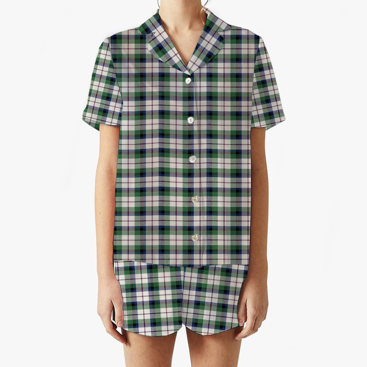 ScotsTee Shop Scottish McNachten Dress Modern Women's Short Sleeve Short Set Tartan Pyjama Set