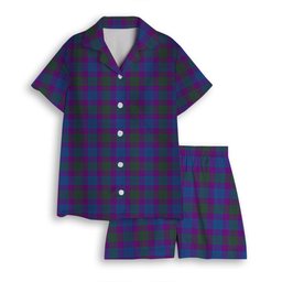 ScotsTee Shop Scottish Lang Modern Clan Women's Short Sleeve Short Set Tartan Pyjama Set