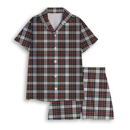 ScotsTee Shop Scottish Stewart Dress Modern Women's Short Sleeve Short Set Tartan Pyjama Set