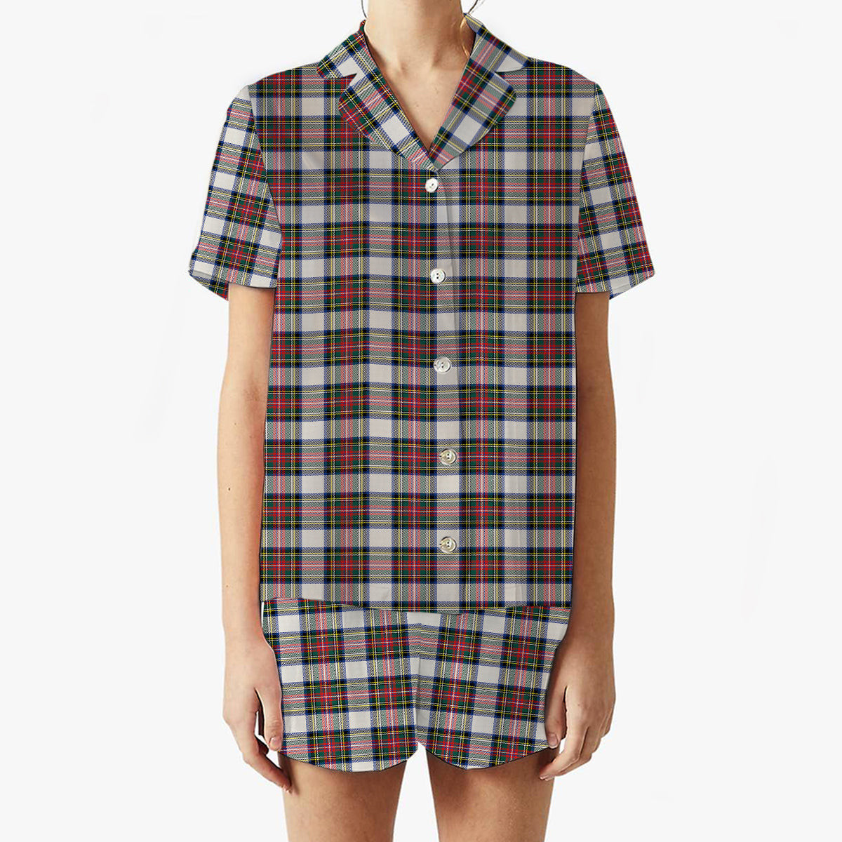 ScotsTee Shop Scottish Stewart Dress Modern Women's Short Sleeve Short Set Tartan Pyjama Set