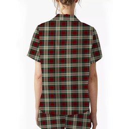 ScotsTee Shop Scottish Rose White Dress Women's Short Sleeve Short Set Tartan Pyjama Set