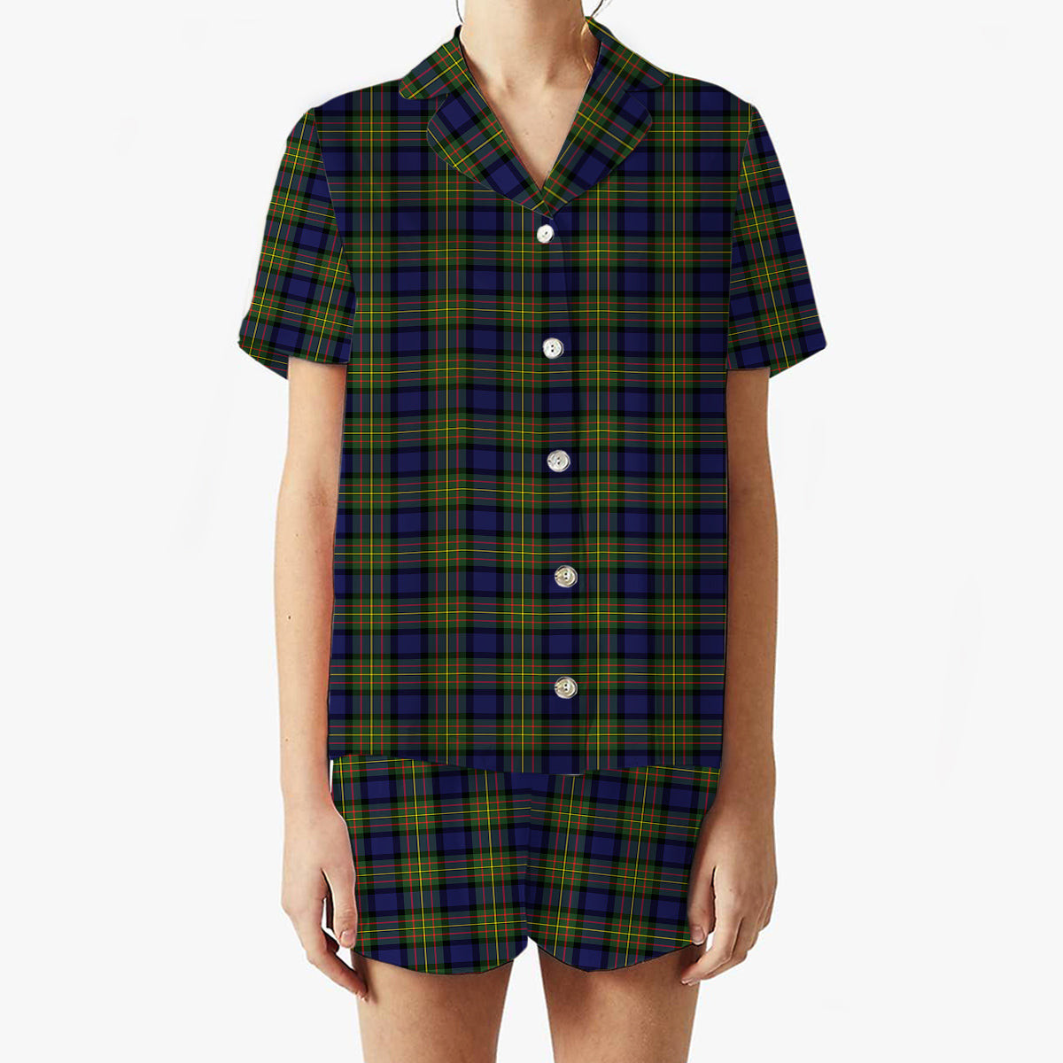ScotsTee Shop Scottish MacLaren Modern Women's Short Sleeve Short Set Tartan Pyjama Set
