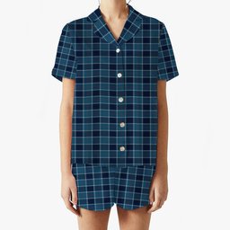 ScotsTee Shop Scottish US Navy Modern Women's Short Sleeve Short Set Tartan Pyjama Set
