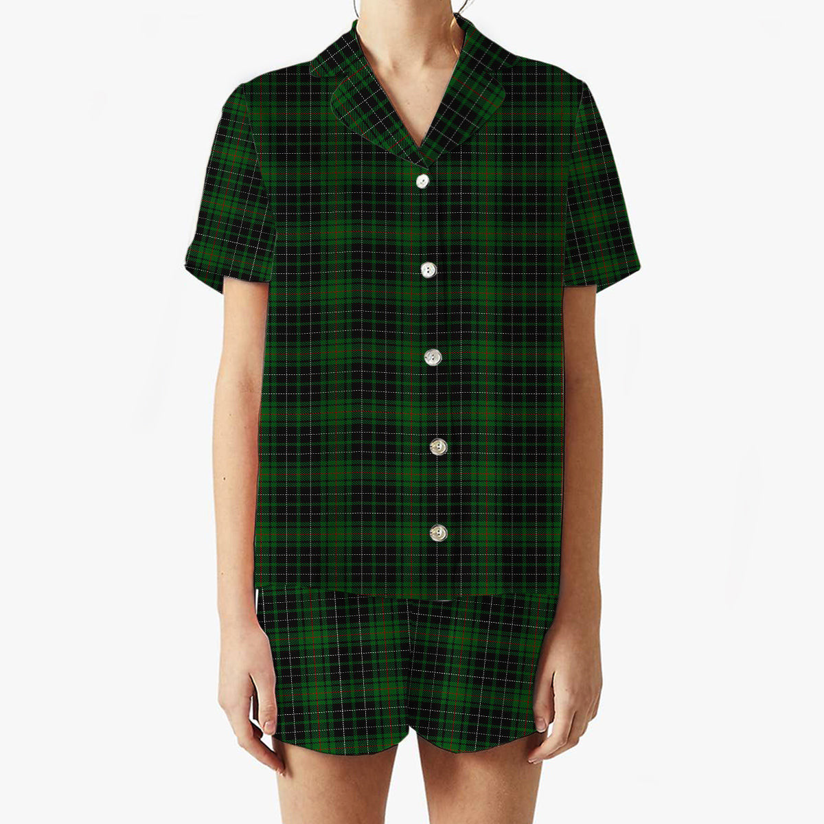 ScotsTee Shop Scottish McAuley Hunting Women's Short Sleeve Short Set Tartan Pyjama Set