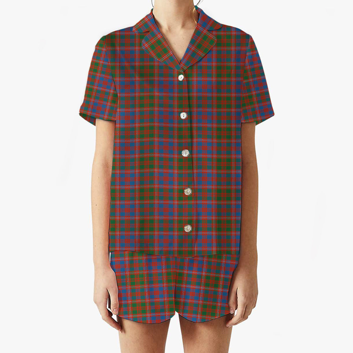 ScotsTee Shop Scottish McColl Hunting Ancient Women's Short Sleeve Short Set Tartan Pyjama Set