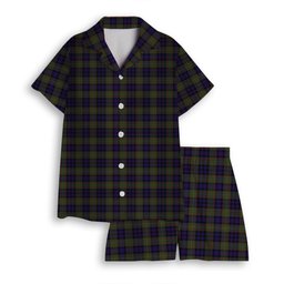 ScotsTee Shop Scottish McClelland Modern Women's Short Sleeve Short Set Tartan Pyjama Set