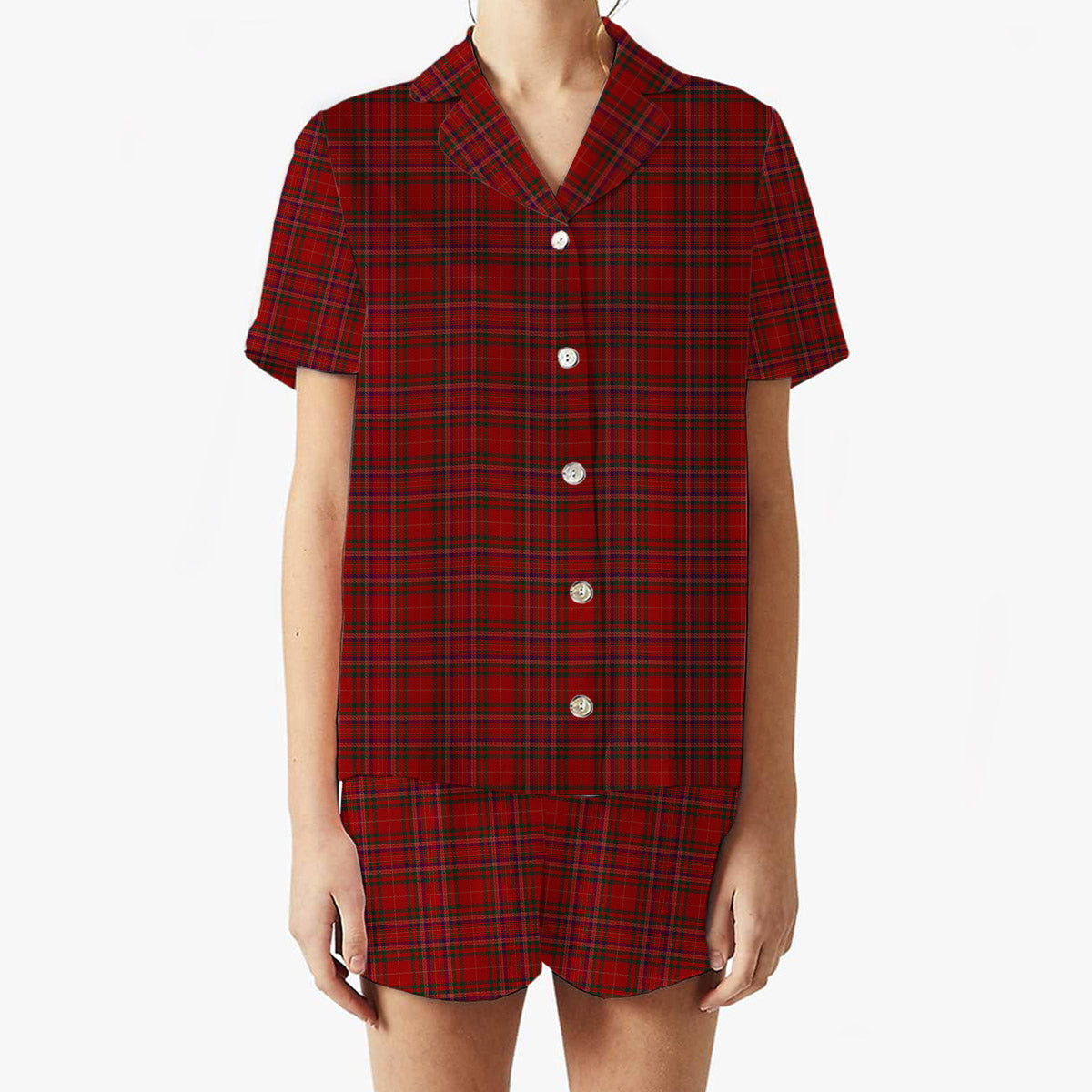 ScotsTee Shop Scottish MacCoul Women's Short Sleeve Short Set Tartan Pyjama Set