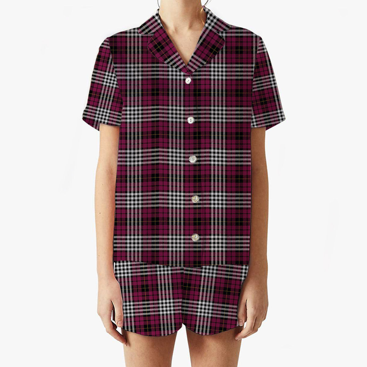 ScotsTee Shop Scottish Little of Morton Rigg Modern Women's Short Sleeve Short Set Tartan Pyjama Set