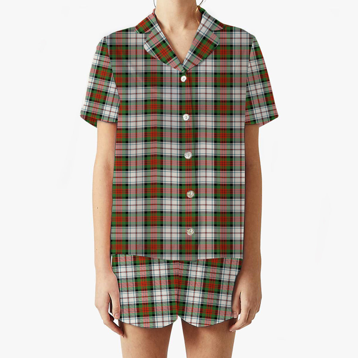 ScotsTee Shop Scottish McDuff Dress Ancient Women's Short Sleeve Short Set Tartan Pyjama Set