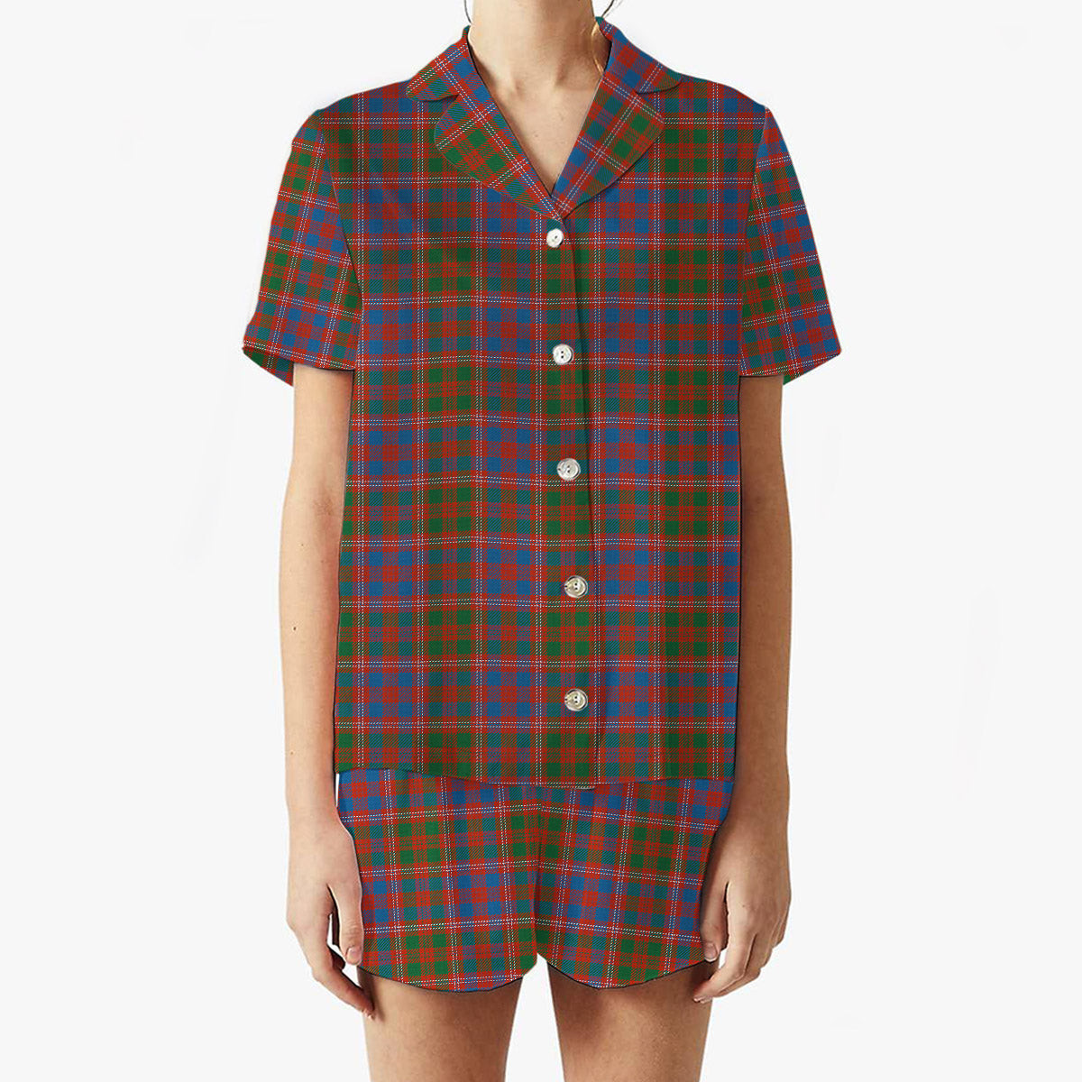 ScotsTee Shop Scottish MacColl Hunting Ancient Women's Short Sleeve Short Set Tartan Pyjama Set
