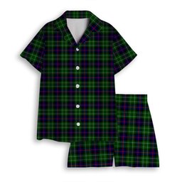 ScotsTee Shop Scottish Leslie Hunting SC Women's Short Sleeve Short Set Tartan Pyjama Set