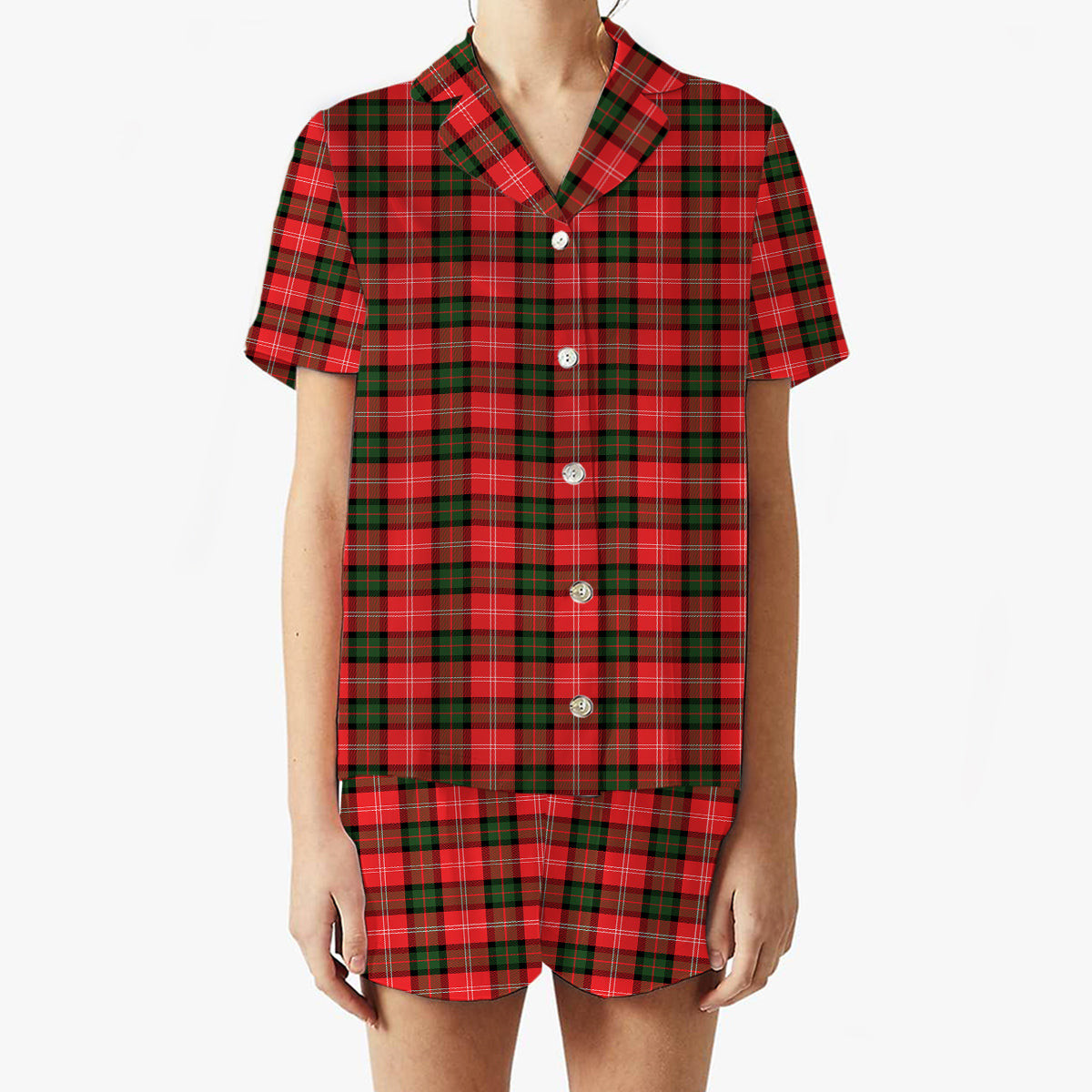 ScotsTee Shop Scottish Nesbitt Modern Women's Short Sleeve Short Set Tartan Pyjama Set