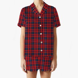 ScotsTee Shop Scottish Wishart Dress Modern Women's Short Sleeve Short Set Tartan Pyjama Set