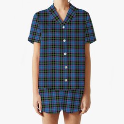 ScotsTee Shop Scottish Lang of Sherbrooke Ancient Clan Women's Short Sleeve Short Set Tartan Pyjama Set