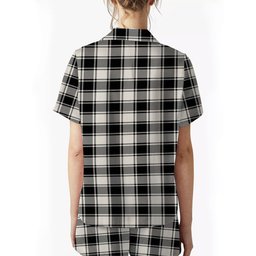 ScotsTee Shop Scottish MacFie Black & White Ancient Women's Short Sleeve Short Set Tartan Pyjama Set