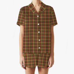 ScotsTee Shop Scottish McMillan Old Weathered Women's Short Sleeve Short Set Tartan Pyjama Set