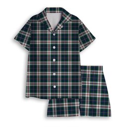 ScotsTee Shop Scottish MacLeod Of Californian Modern Women's Short Sleeve Short Set Tartan Pyjama Set