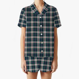 ScotsTee Shop Scottish MacLeod Of Californian Modern Women's Short Sleeve Short Set Tartan Pyjama Set