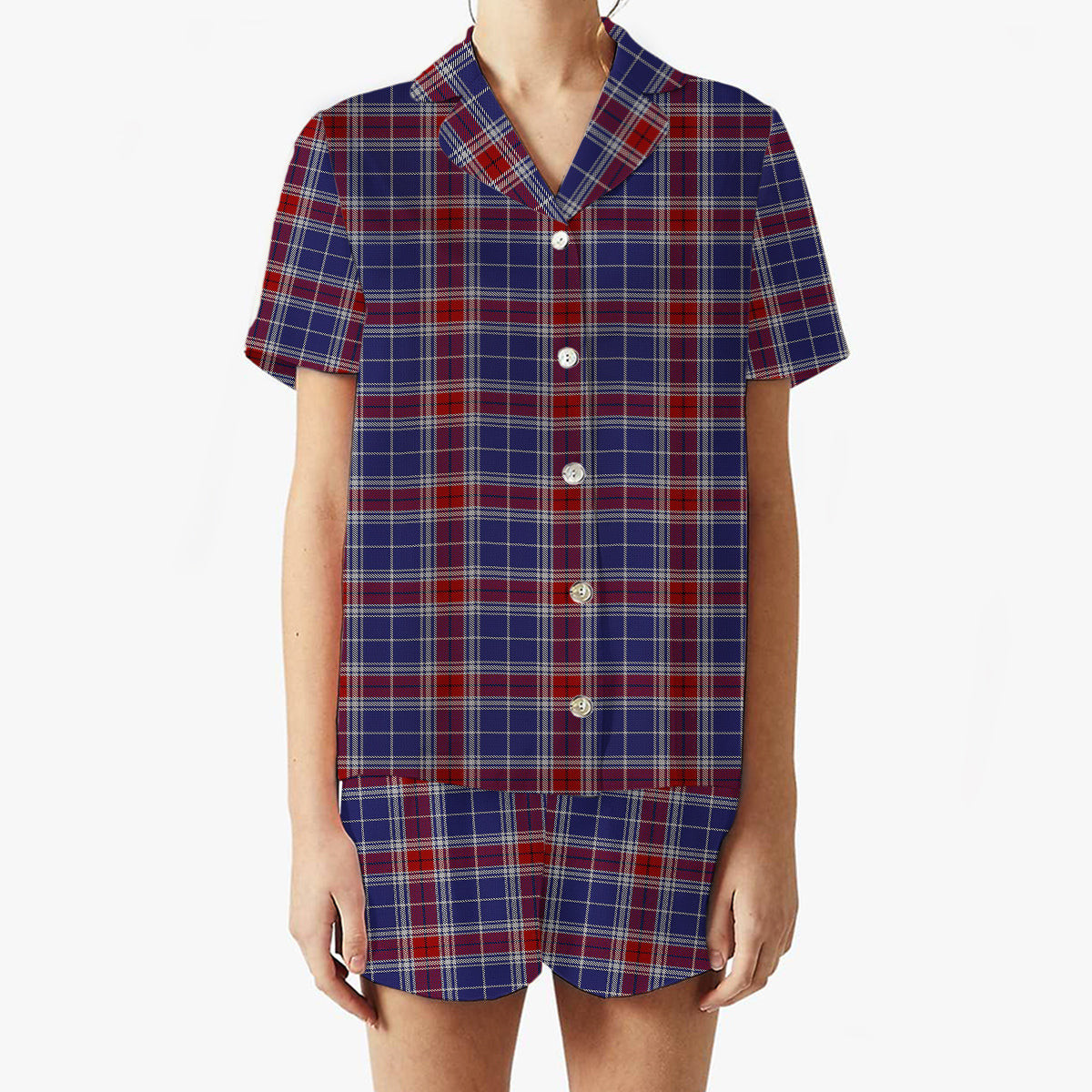 ScotsTee Shop Scottish Yudo Women's Short Sleeve Short Set Tartan Pyjama Set
