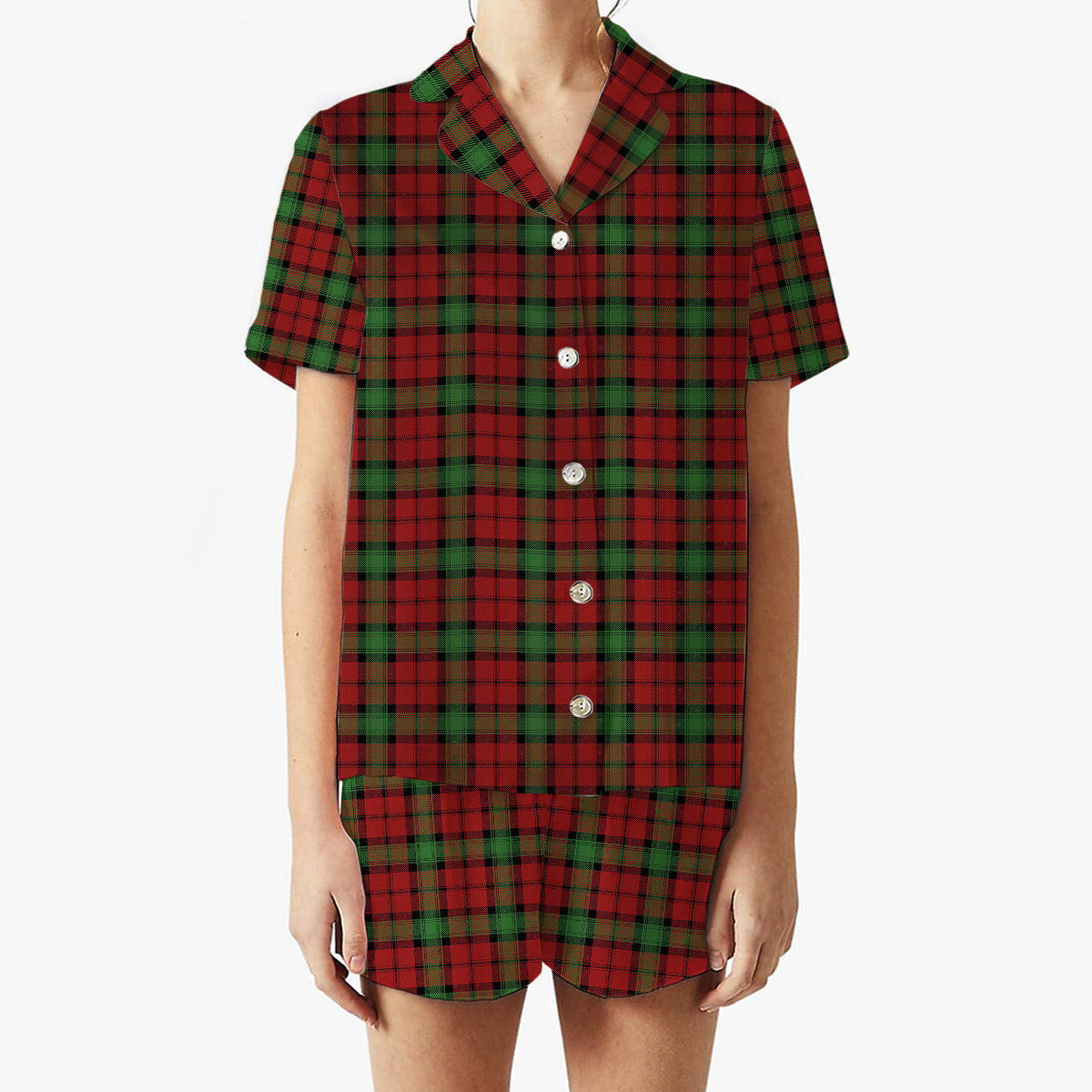 ScotsTee Shop Scottish Kerr Ancient Clan Women's Short Sleeve Short Set Tartan Pyjama Set