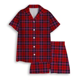 ScotsTee Shop Scottish Kelly of Sleat Red Modern Women's Short Sleeve Short Set Tartan Pyjama Set