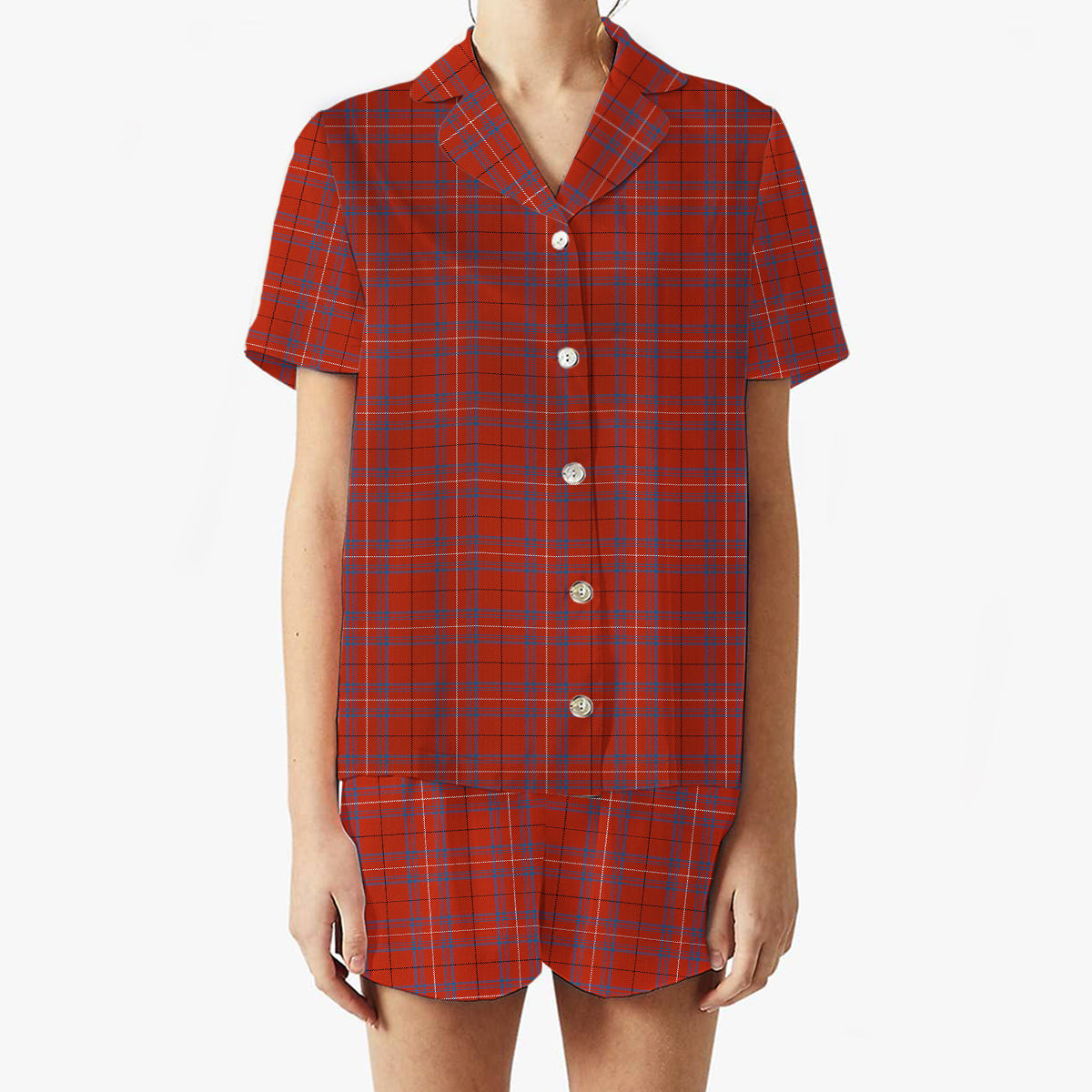 ScotsTee Shop Scottish Rose of Kilravock Ancient Women's Short Sleeve Short Set Tartan Pyjama Set