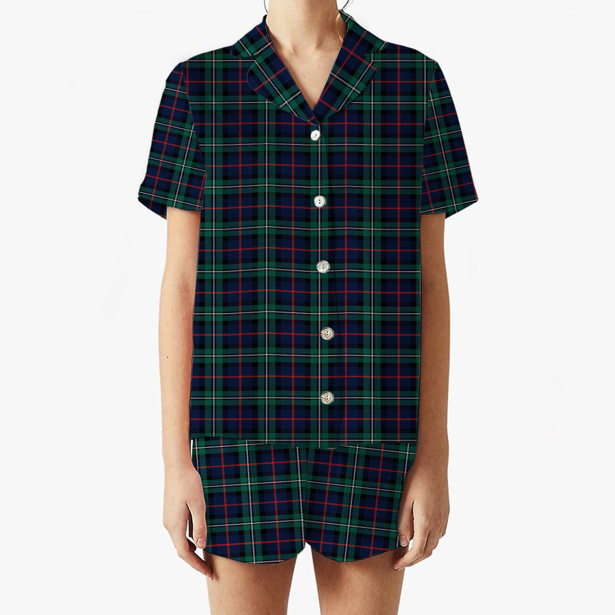 ScotsTee Shop Scottish McPhail Hunting Modern Women's Short Sleeve Short Set Tartan Pyjama Set