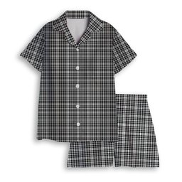 ScotsTee Shop Scottish Scott Black White Women's Short Sleeve Short Set Tartan Pyjama Set