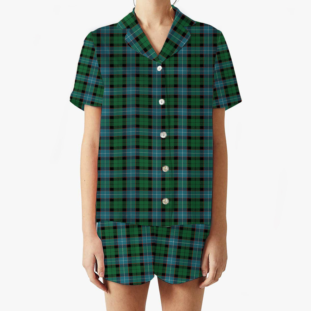 ScotsTee Shop Scottish Russell Ancient Women's Short Sleeve Short Set Tartan Pyjama Set