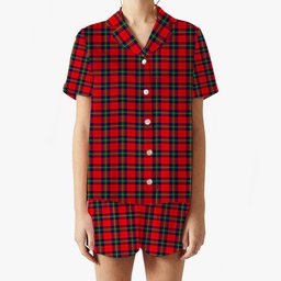 ScotsTee Shop Scottish Ruthven Modern Women's Short Sleeve Short Set Tartan Pyjama Set