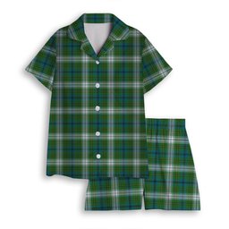 ScotsTee Shop Scottish Johnstone Dress Ancient Women's Short Sleeve Short Set Tartan Pyjama Set