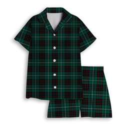 ScotsTee Shop Scottish MacAuley of Lewis Modern Women's Short Sleeve Short Set Tartan Pyjama Set