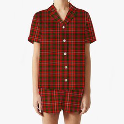 ScotsTee Shop Scottish MacKinnon Modern Women's Short Sleeve Short Set Tartan Pyjama Set