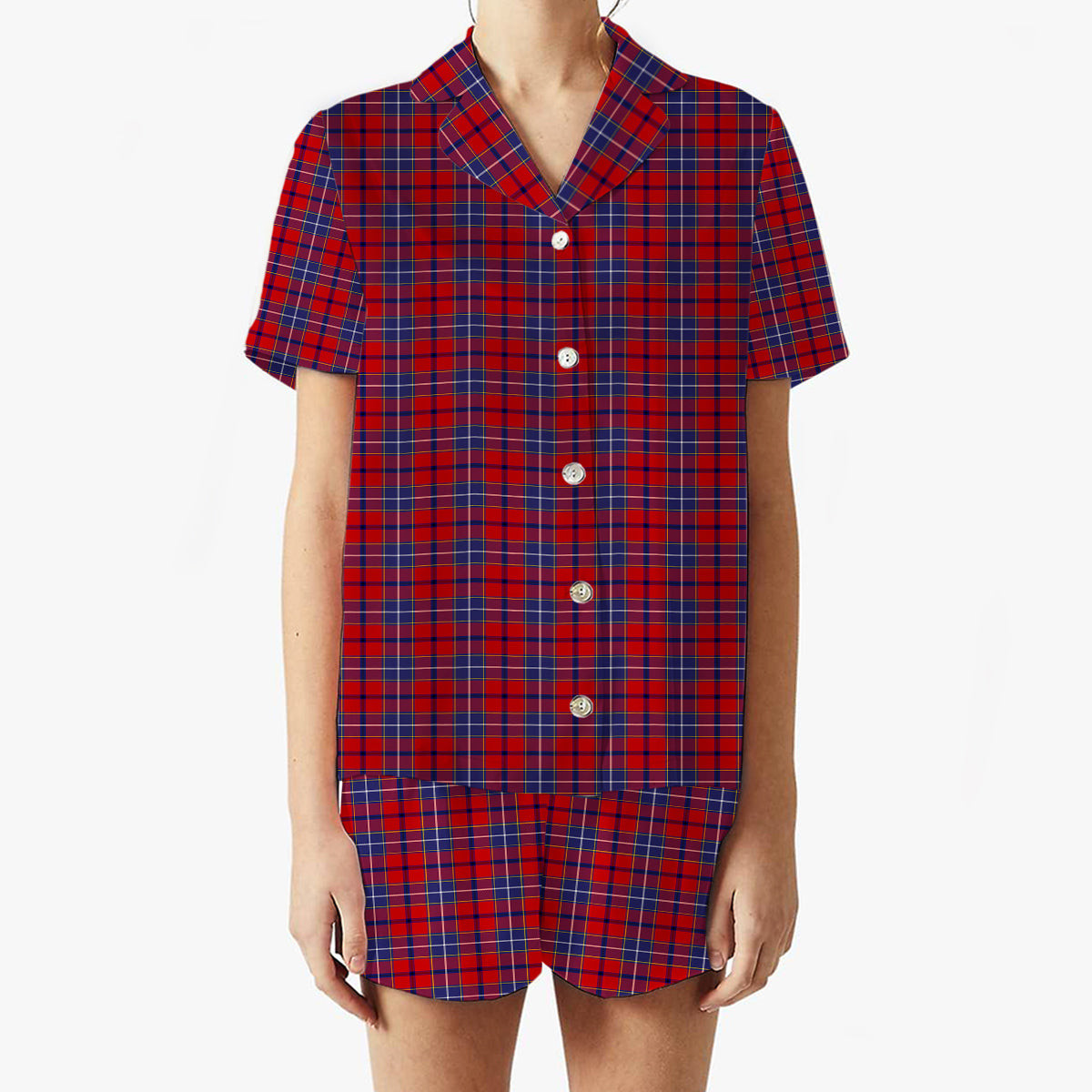 ScotsTee Shop Scottish Wishart Women's Short Sleeve Short Set Tartan Pyjama Set