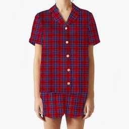 ScotsTee Shop Scottish Wishart Women's Short Sleeve Short Set Tartan Pyjama Set