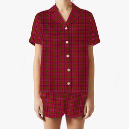 ScotsTee Shop Scottish McRae Modern Women's Short Sleeve Short Set Tartan Pyjama Set