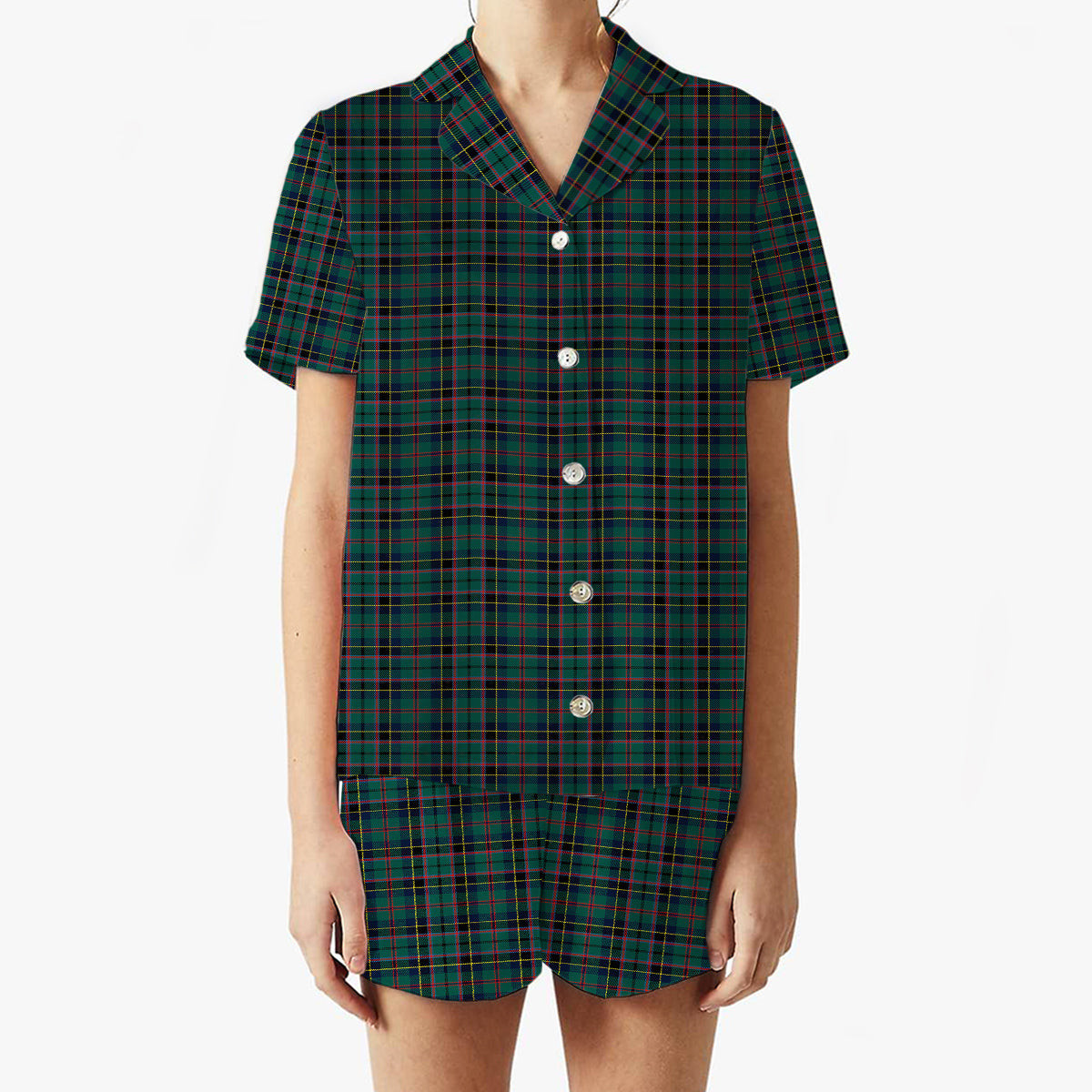 ScotsTee Shop Scottish Stephenson Modern Women's Short Sleeve Short Set Tartan Pyjama Set