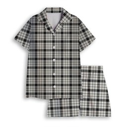 ScotsTee Shop Scottish McFarlane Black White Ancient Women's Short Sleeve Short Set Tartan Pyjama Set