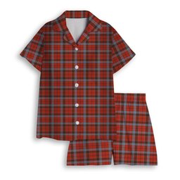 ScotsTee Shop Scottish Robertson Weathered Women's Short Sleeve Short Set Tartan Pyjama Set