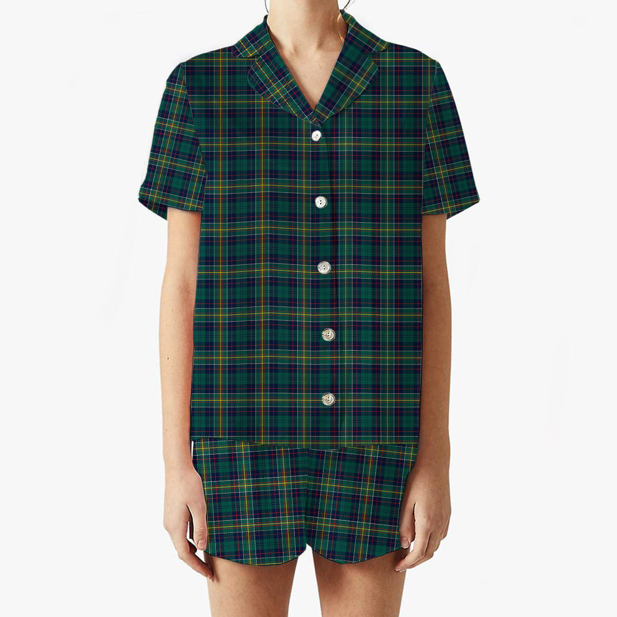 ScotsTee Shop Scottish Hunter of Hunterston Modern Women's Short Sleeve Short Set Tartan Pyjama Set