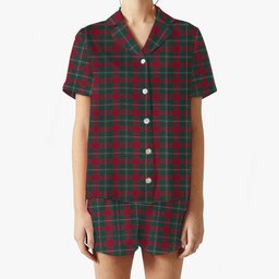 ScotsTee Shop Scottish Strange Modern Women's Short Sleeve Short Set Tartan Pyjama Set