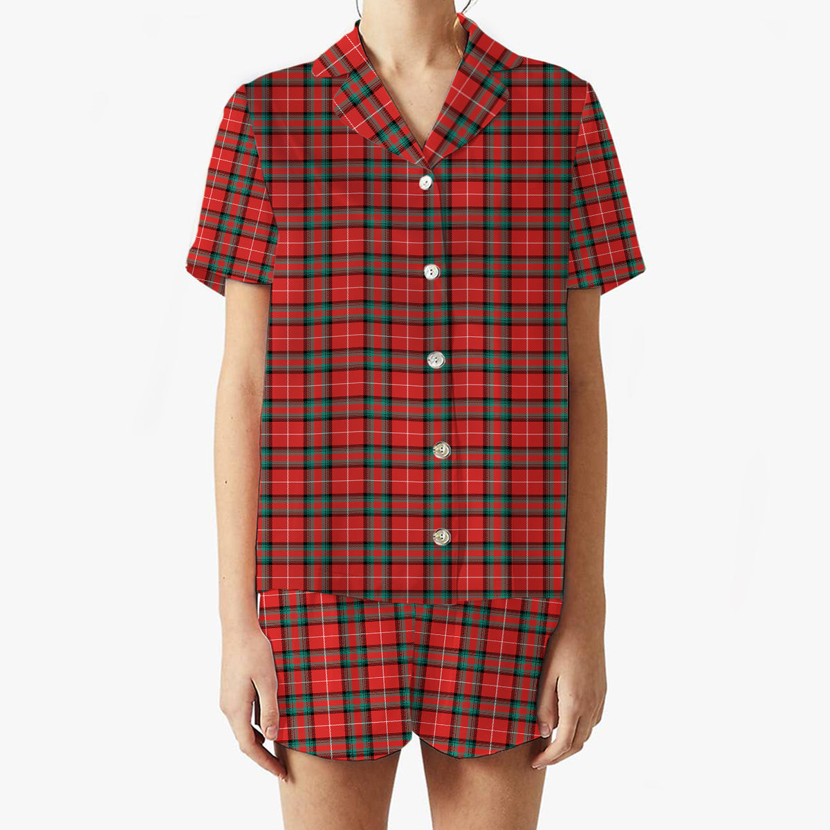 ScotsTee Shop Scottish Stuart of Bute SC Women's Short Sleeve Short Set Tartan Pyjama Set