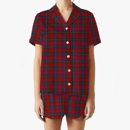 ScotsTee Shop Scottish MacDonald of Glenaladale Women's Short Sleeve Short Set Tartan Pyjama Set