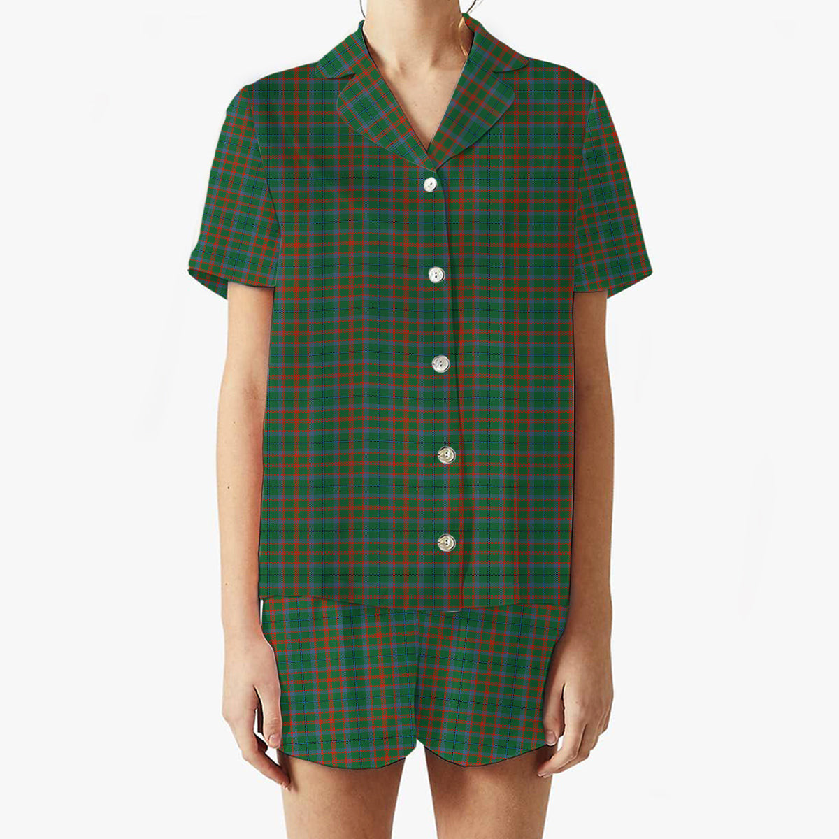 ScotsTee Shop Scottish Shaw of Tordarroch Hunting Ancient Women's Short Sleeve Short Set Tartan Pyjama Set