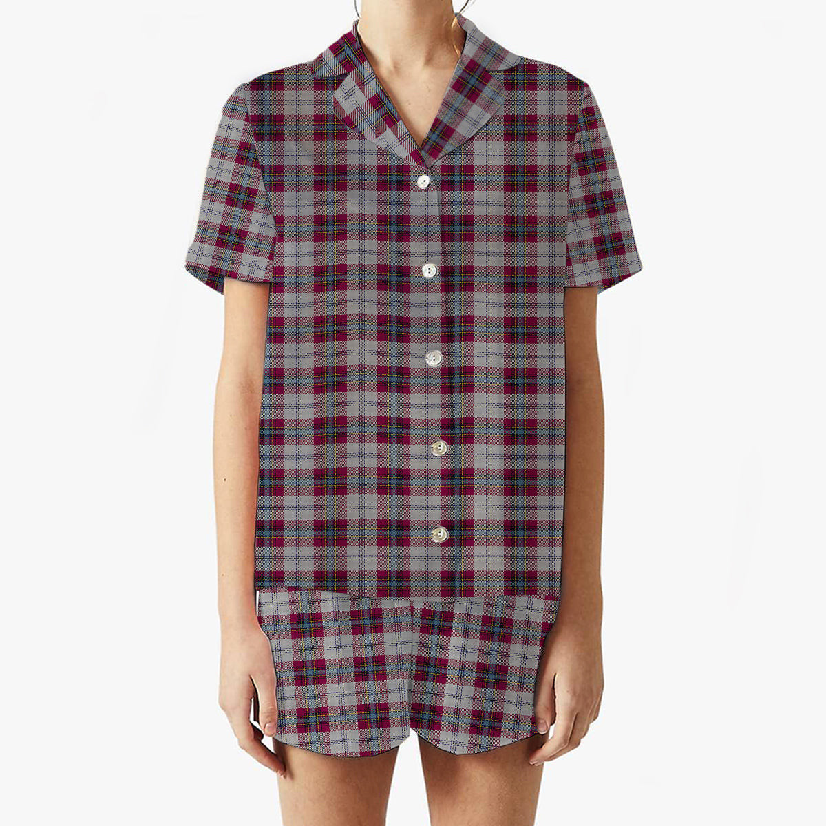 ScotsTee Shop Scottish MacLean of Duart Dress 4 Women's Short Sleeve Short Set Tartan Pyjama Set