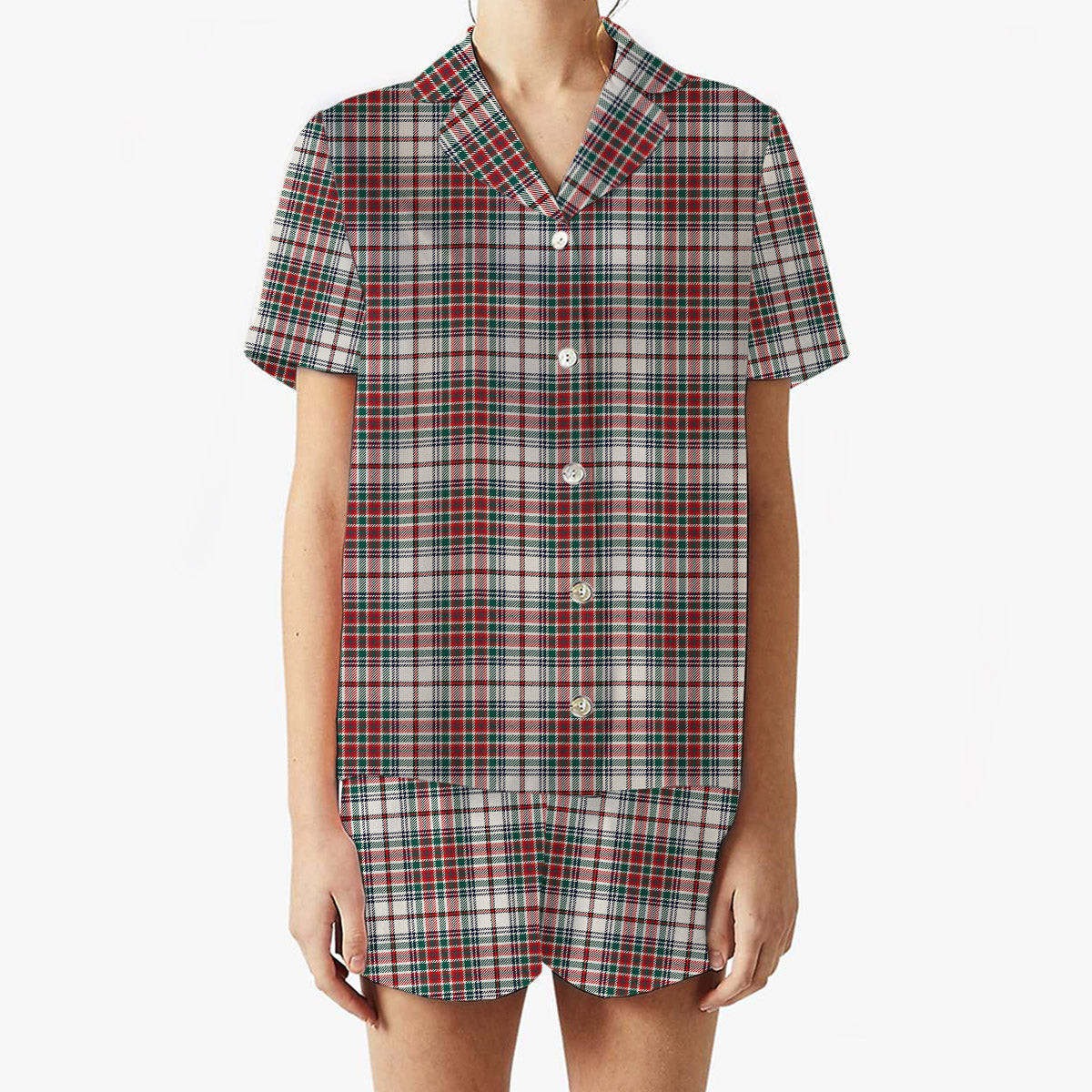 ScotsTee Shop Scottish MacBain Dress Modern Women's Short Sleeve Short Set Tartan Pyjama Set