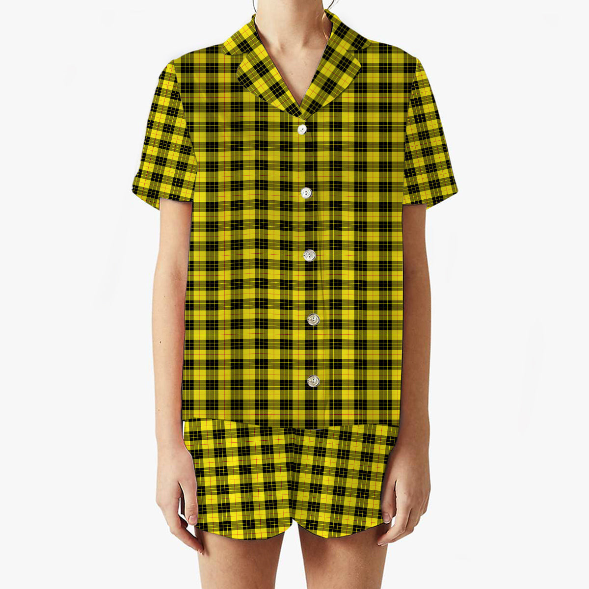 ScotsTee Shop Scottish McLeod of Lewis Modern Women's Short Sleeve Short Set Tartan Pyjama Set